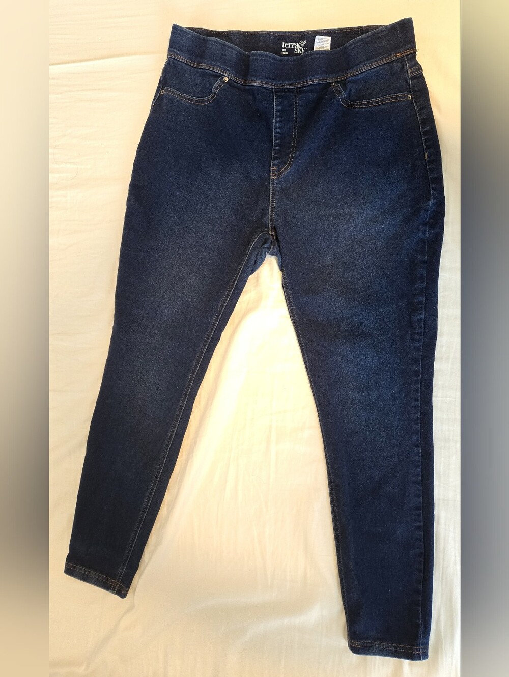 Terra & Sky Dark Blue Stretch Jeggings 0X/14W